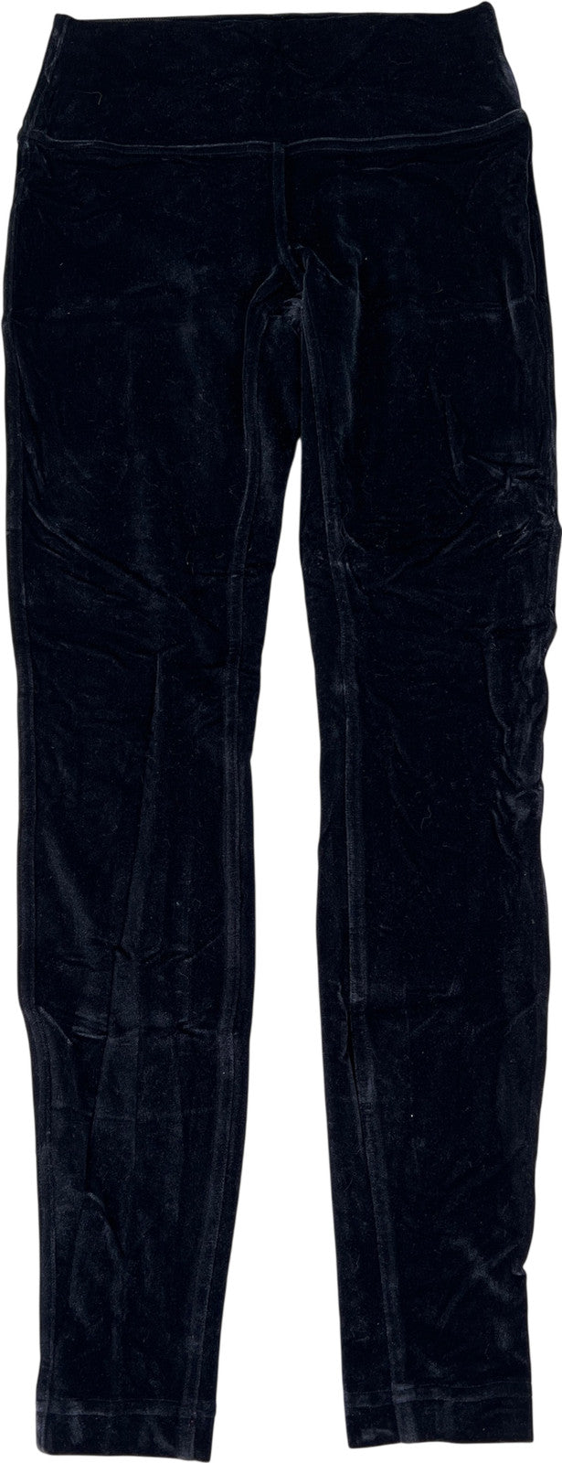Lululemon Women’s Black Wunder Lounge High Rise Velvet 28” Tight Pants - 8
