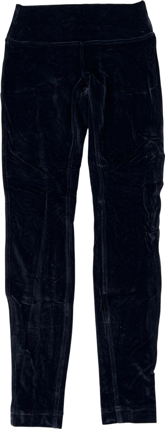 Lululemon Women’s Black Wunder Lounge High Rise Velvet 28” Tight Pants - 8