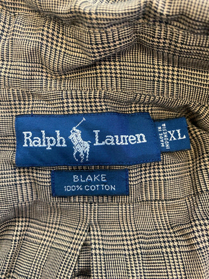 Ralph Lauren Men’s Brown Plaid Long Sleeve Button Up Shirt - XL