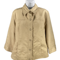 Coldwater Creek Women's Beige Lined Snap Button 3/4 Sleeve Jacket Sz 10