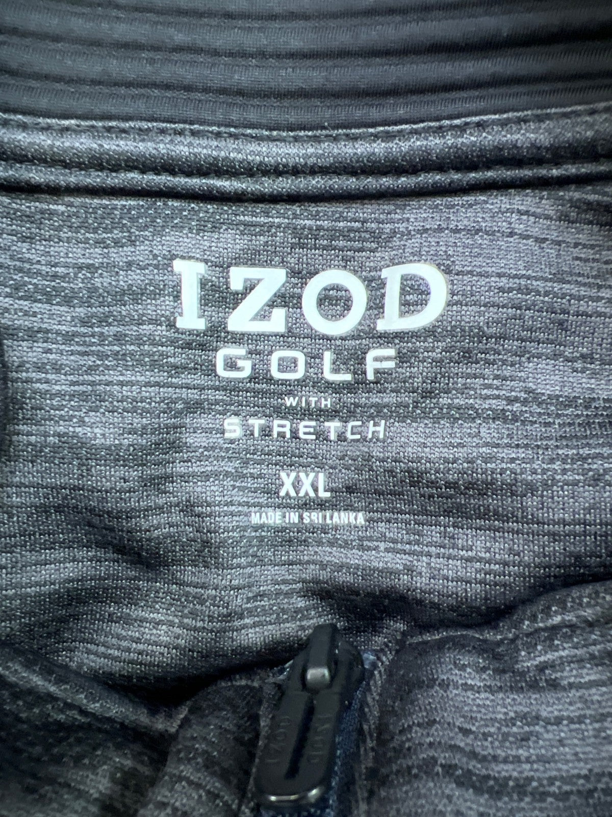 Izod Golf Men’s Black/Gray 1/4 Zip Stretch Long Sleeve Pullover Jacket - XXL