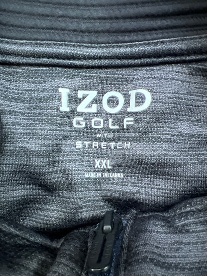 Izod Golf Men’s Black/Gray 1/4 Zip Stretch Long Sleeve Pullover Jacket - XXL