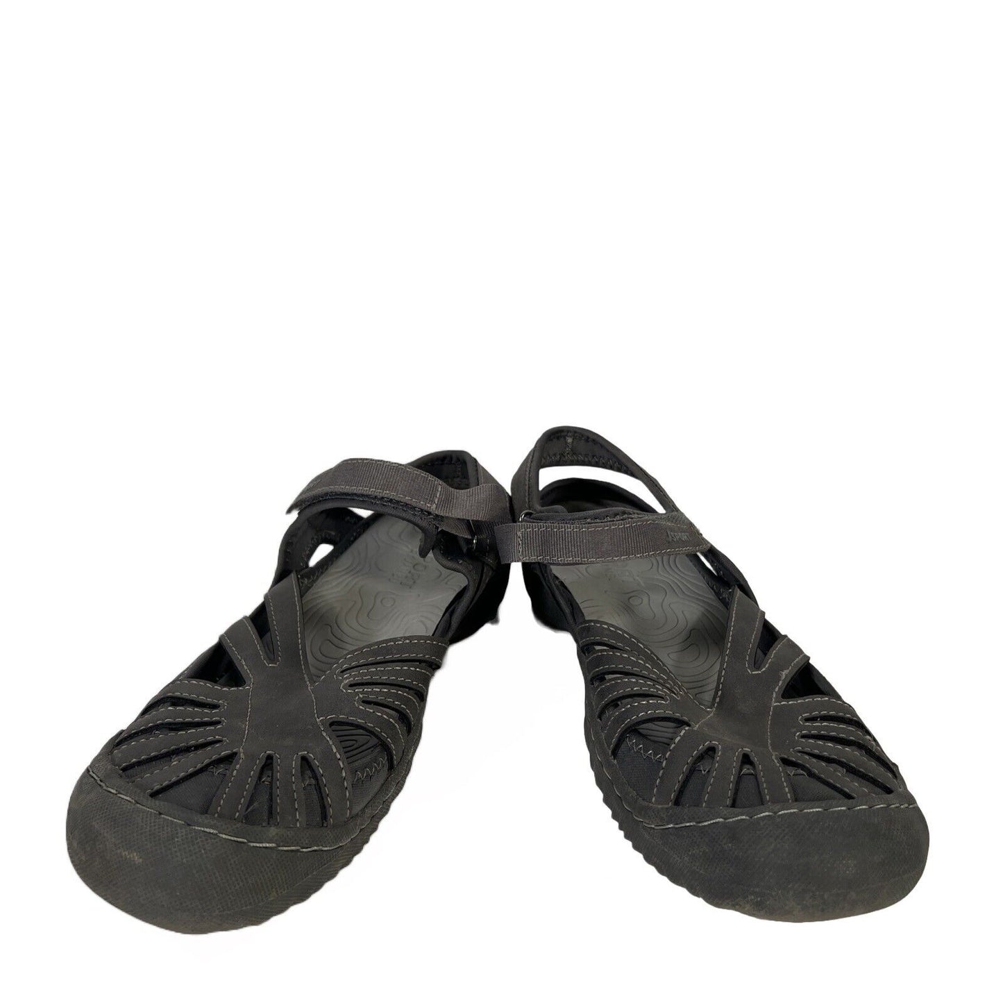 J Sport by Jambu Women's Gray Ankle Strap Sport Sandals - 9