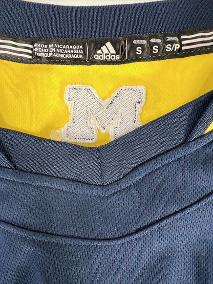adidas Men's Blue/Yellow Michigan Number 4 Basketball Jersey - S