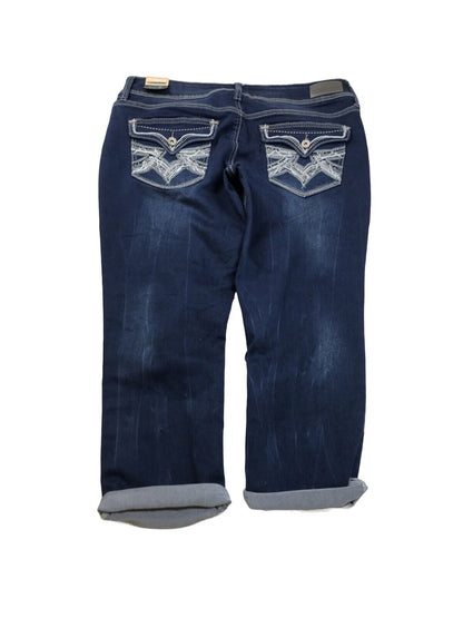 NEW Hydraulic Women's Dark Wash Bailey Low Rise Capri Jeans - 17/18