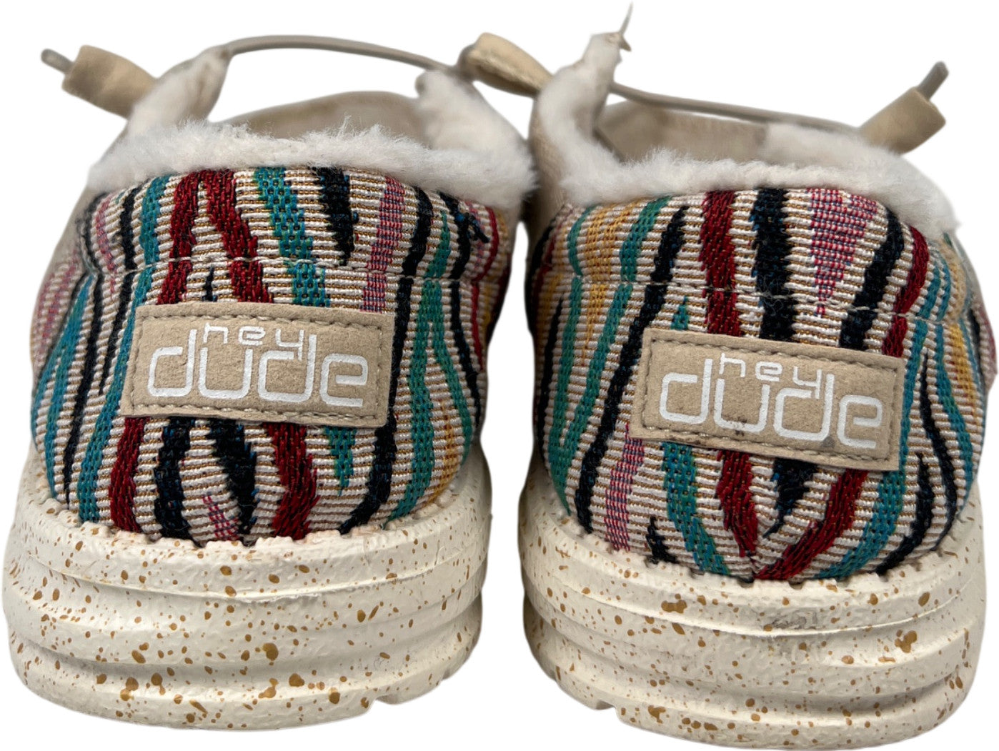 HeyDude Women’s Beige Funk Wool Wendy Lined Slip On Shoes - 8