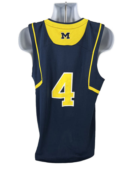 adidas Men's Blue/Yellow Michigan Number 4 Basketball Jersey - S