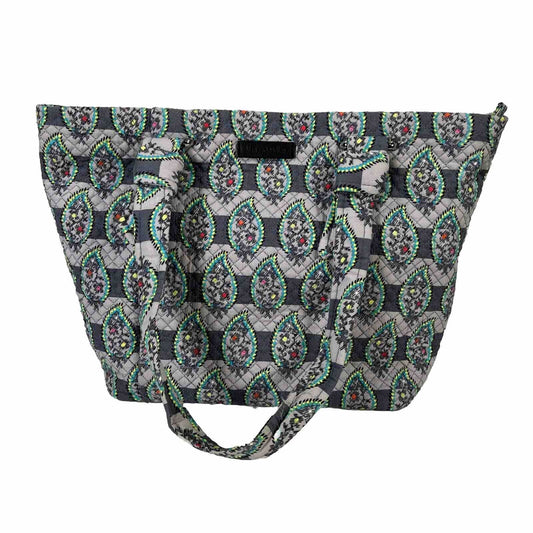Vera Bradley Gray Paisley Stripes Tote Bag Style Purse Shoulder Bag