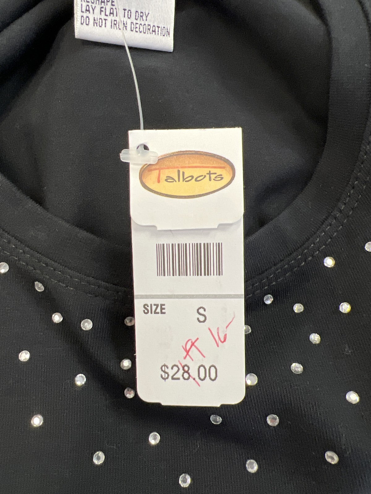 Talbots Women’s Black Rhinestone Sleeveless Tank Top - S