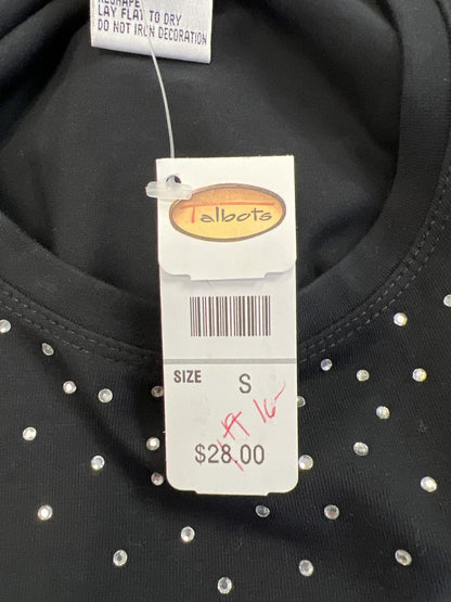 Talbots Women’s Black Rhinestone Sleeveless Tank Top - S