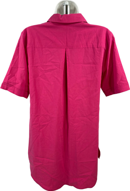 Chico’s Women’s Pink Short Sleeve Tunic Button Up Shirt - 0/US S