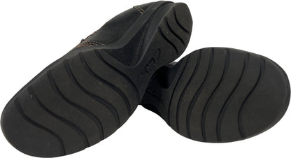 Clarks Women’s Black Leather Slip On Loafer Shoes - 8