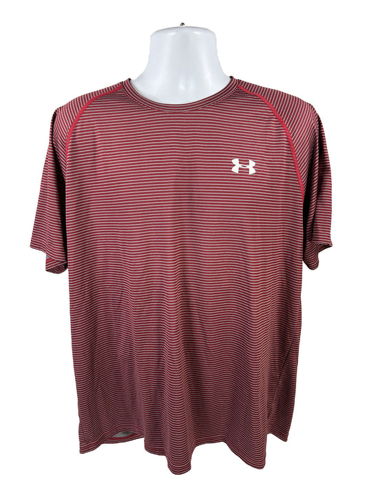 Under Armour Men's Red Striped HeatGear Athletic Shirt - XL