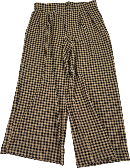 J.Jill Women’s Brown/Black Plaid Ponte Full Leg Cropped. Pull On Pants - XS