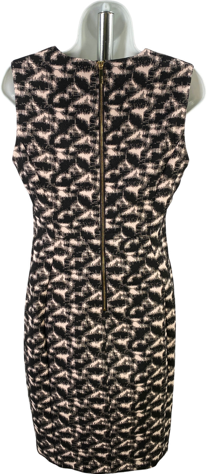 Calvin Klein Women’s Black/Pink Sleeveless Zip Back Sheath Dress - 8