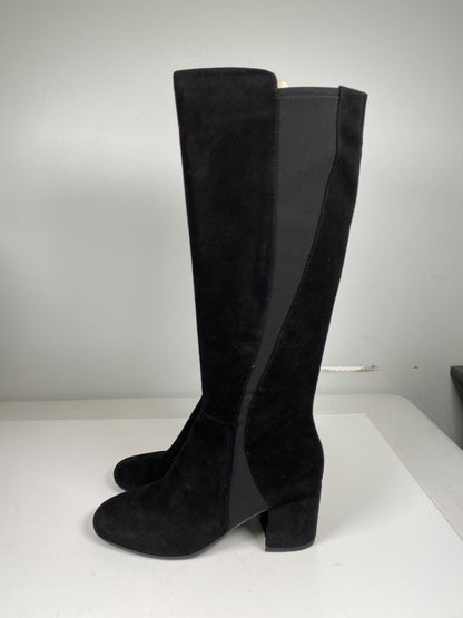 Easy Spirit Women’s Black Suede Bionti Side Zip Tall Riding Boots - 8