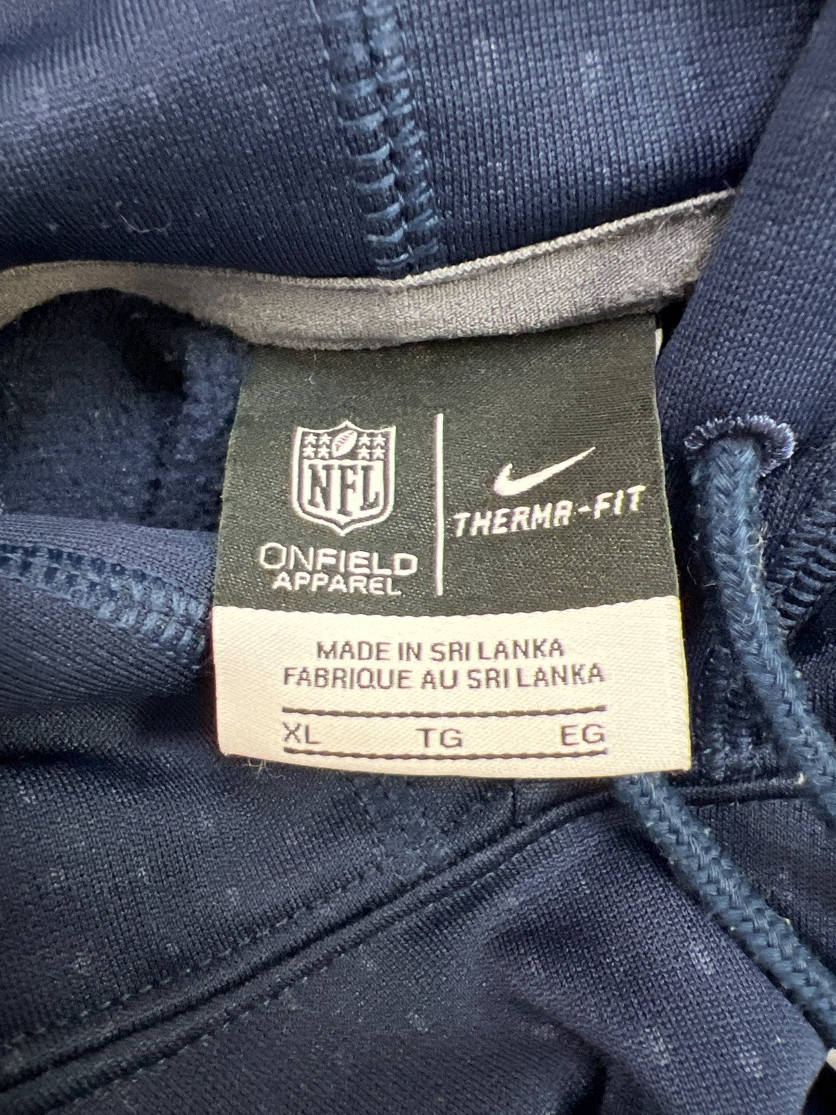 Nike Men’s Blue NFL New England Patriots Therma-Fit Pullover Sweatshirt - XL