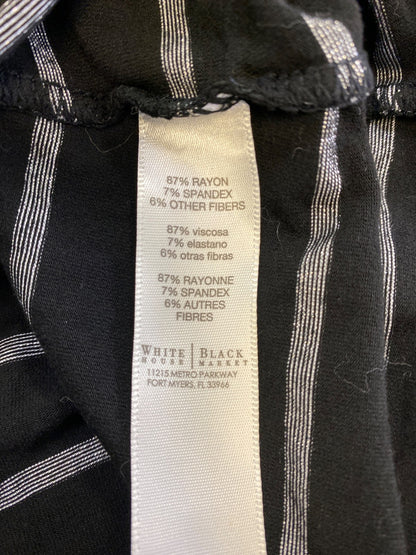 White House Black Market Womens Black Metallic Cold Shoulder 3/4 Sleeve Shirt -L