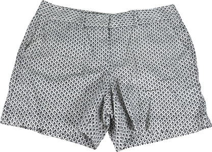 LOFT Women’s White/Black Clover Print Linen Shorts - 10