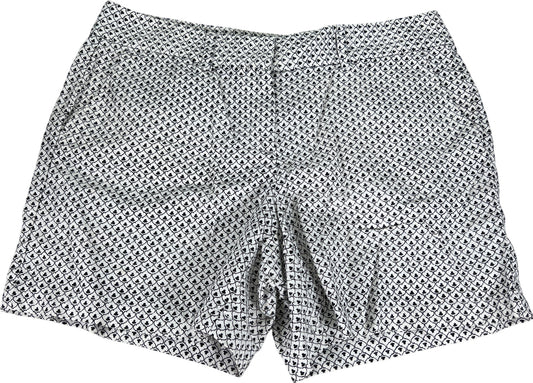LOFT Women’s White/Black Clover Print Linen Shorts - 10