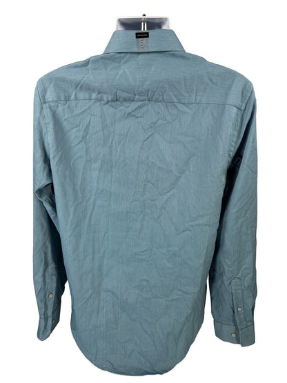 NEW Van Heusen Men's Blue Flex Slim Fit Button Up Shirt - 34/35