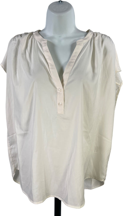 Banana Republic Women’s White Satin Sleeveless V-Neck Blouse - L