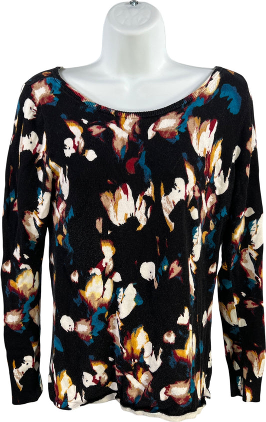 White House Black Market Women’s Black Long Sleeve Criss Cross Back Sweater - S