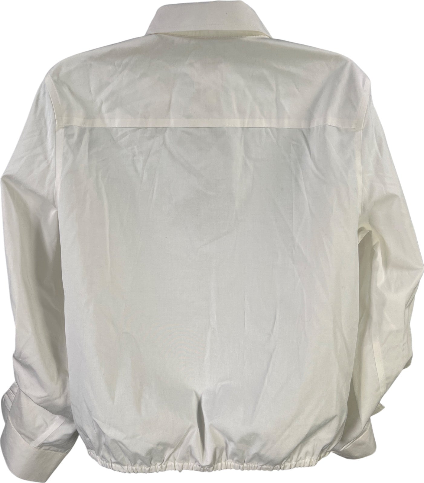 Chico’s Women’s White Long Sleeve Button Up No-Iron Tie Front Blouse - 1/US M