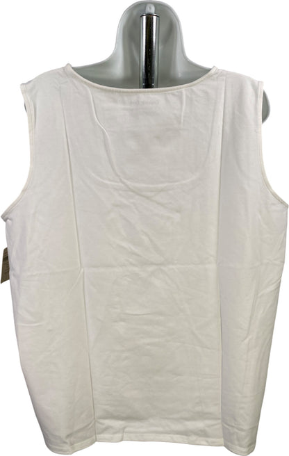 Coldwater Creek Women’s White Cotton Sleeveless Shell Tank Top - Plus 3X