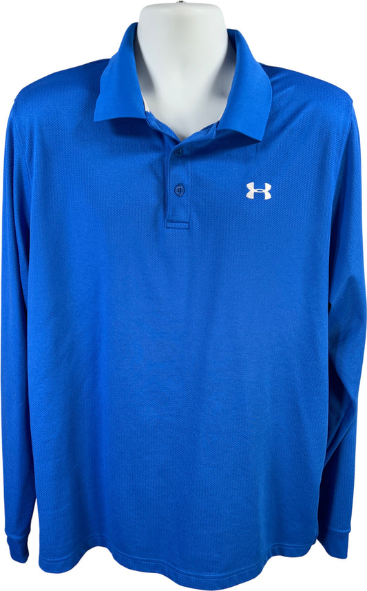 Under Armour Men’s Blue All Seasons Gear Long Sleeve Athletic Polo Shirt - XL