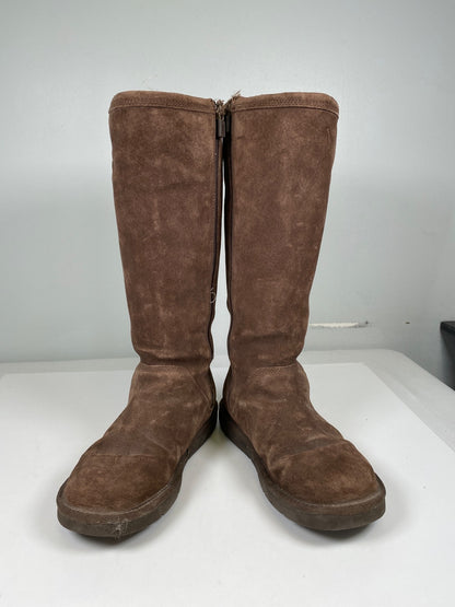 UGG Women’s Brown Knightsbridge Sherpa Lined Tall Shearling Boots - 8