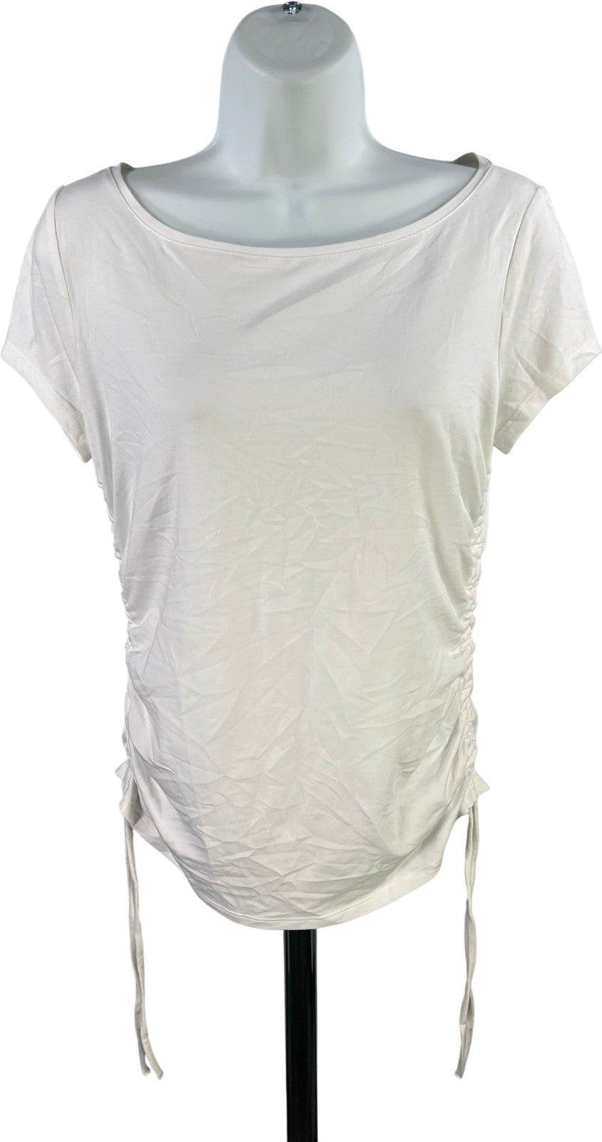 White House Black Market Women’s White Side Ruched T-Shirt - S