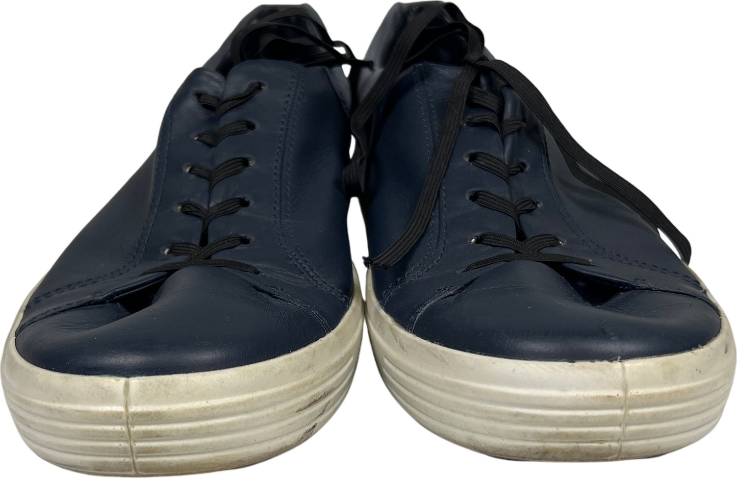 Ecco Men’s Navy Blue Leather Soft 7 Lace Up Sneakers - 11