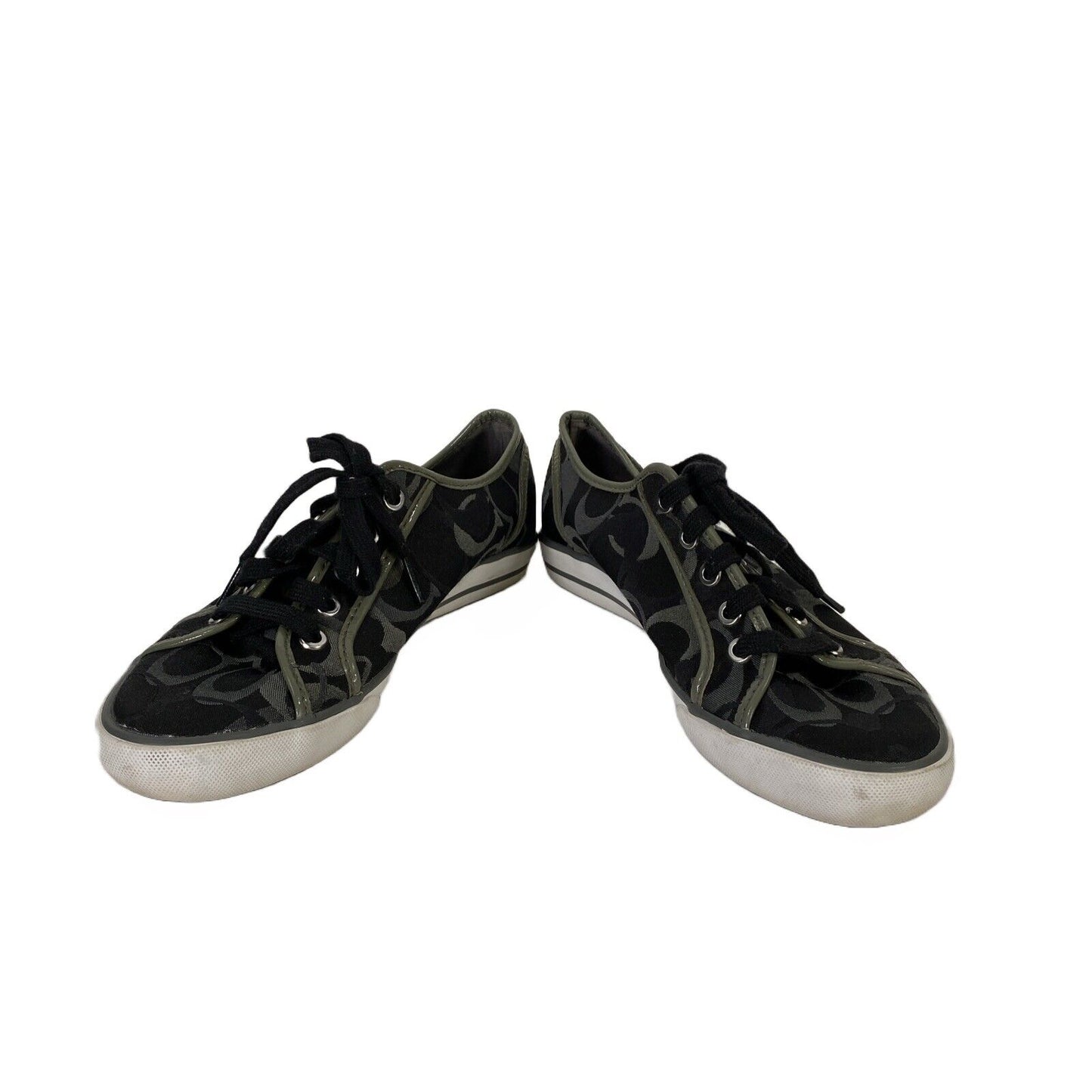 Coach Women's Black Signature Dee Canvas Lace Up Sneakers - 7.5