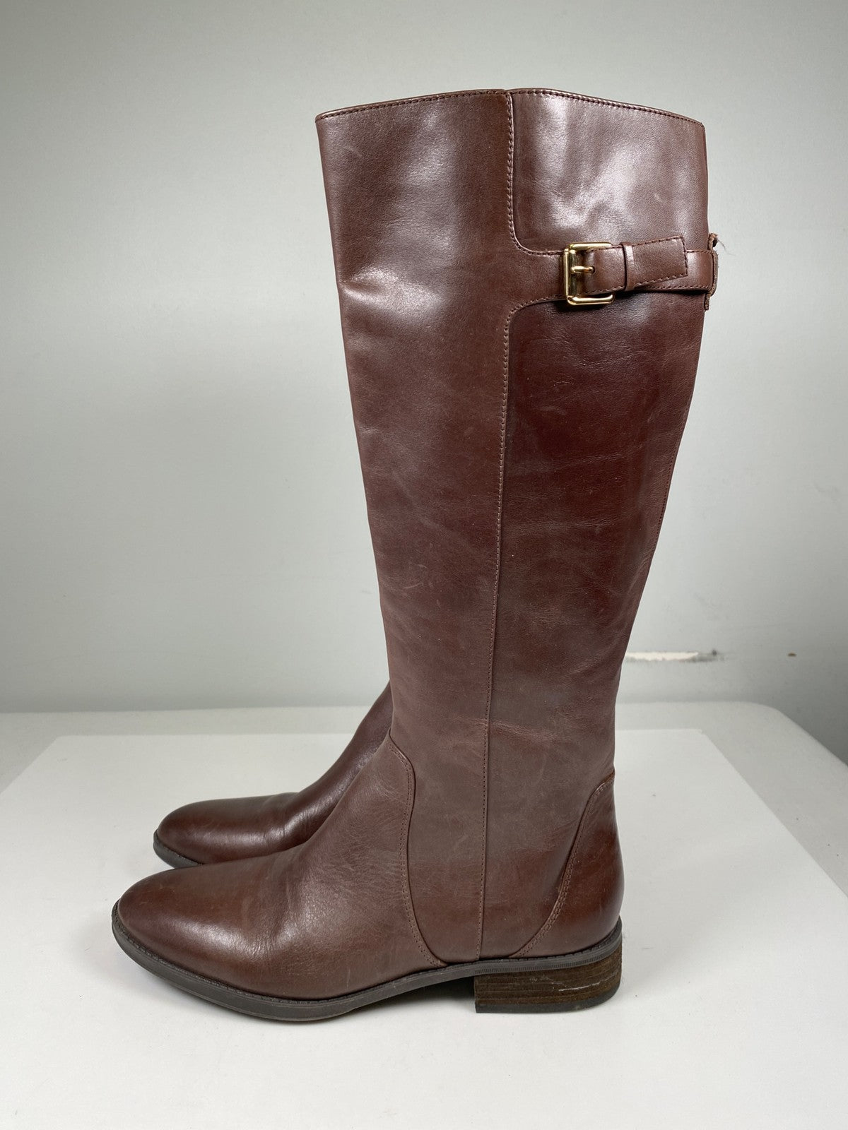 Sam Edelman Women’s Brown Leather Patton Tall Riding Boots - 10