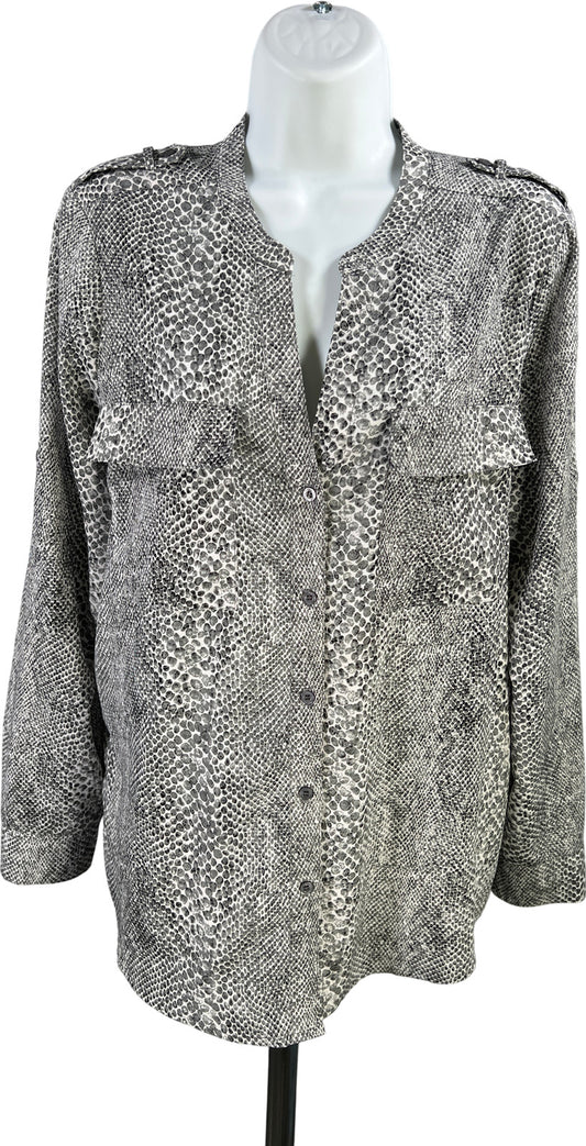 Calvin Klein Women’s Gray Long Sleeve Button Up Blouse - M