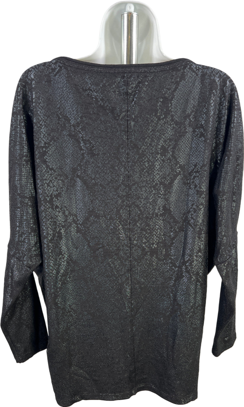 White House Black Market Women’s Black Long Sleeve Metallic Knit Sweater - S