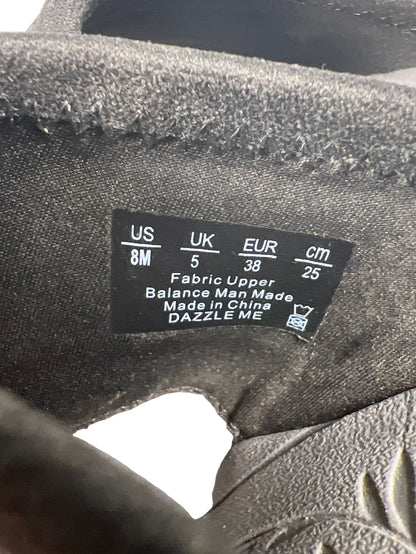 Bzees Women’s Black Rhinestone Dazzle Me Wedge Flip Flops - 8