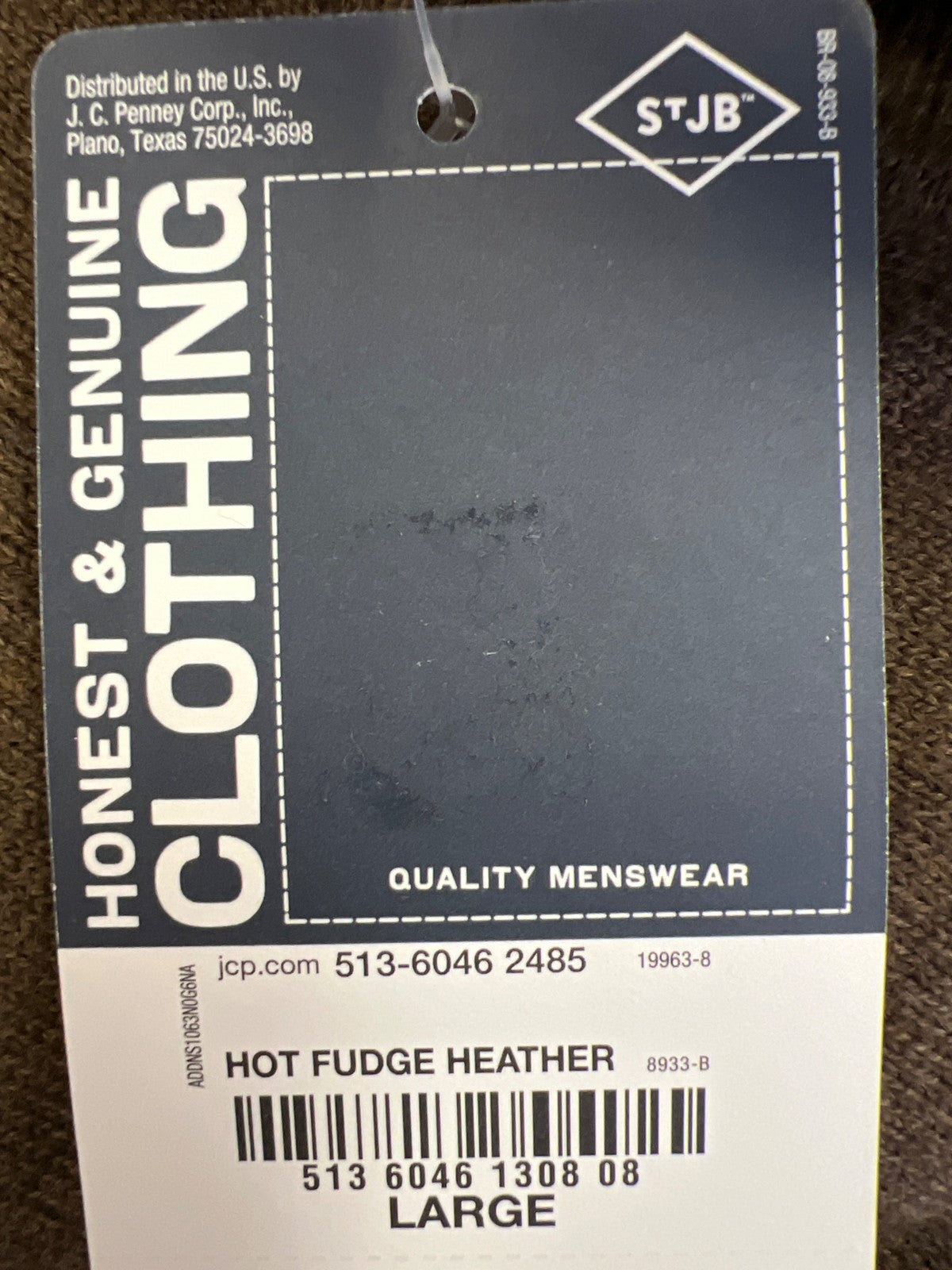 St. Johns Bay Men’s Brown V-Neck Long Sleeve Thin Knit Sweater - L