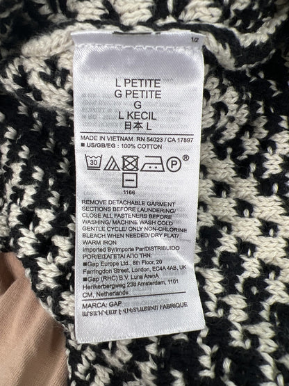 NEW Gap Women’s White/Black Sleeveless Knit Sweater Dress - L Petite
