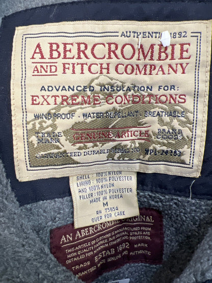 Abercrombie and Fitch Men’s Blue Fleece Lined 1/4 Zip Pullover Anorak Jacket - M
