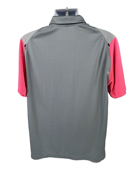 Nike Men's Gray Tour Performance Short Sleeve Athletic Golf Polo - L