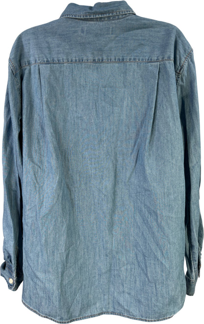LOFT Women’s Blue Chambray Long Sleeve Button Up Shirt - L