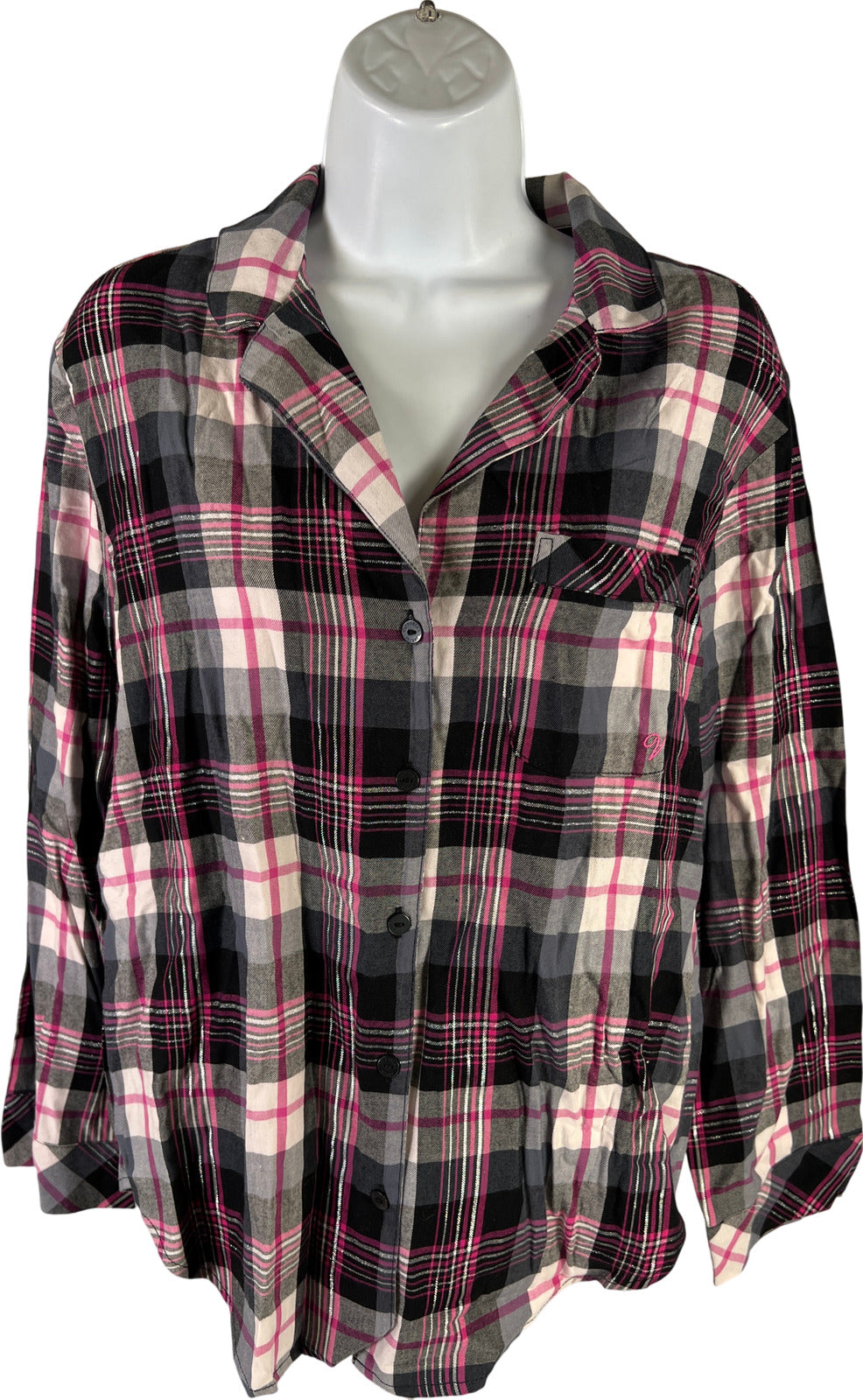 NEW Victoria’s Secret Women’s Pink Plaid Button Up Shirt - XS