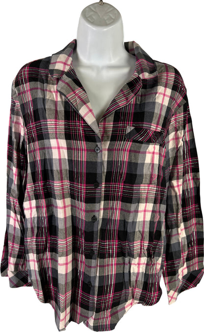 NEW Victoria’s Secret Women’s Pink Plaid Button Up Shirt - XS