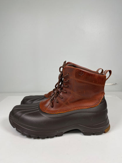 Sperry Men’s Brown Leather Lace Up Duck Boots - 10