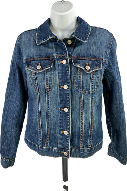 GAP Women’s Medium Wash Stretch Long Sleeve Button Up Jean Jacket - S