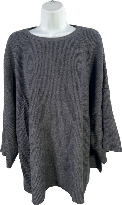 Ann Taylor Women’s Gray Ribbed 3/4 Loose Sleeve Sweater - M/L