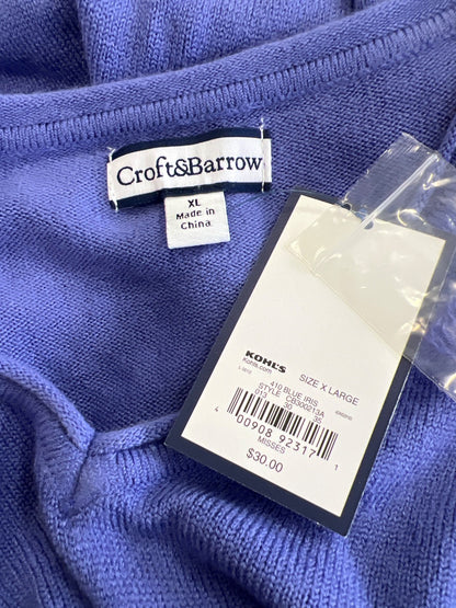 Croft and Barrow Women’s Purple Iris Long Sleeve V-Neck Sweater - XL