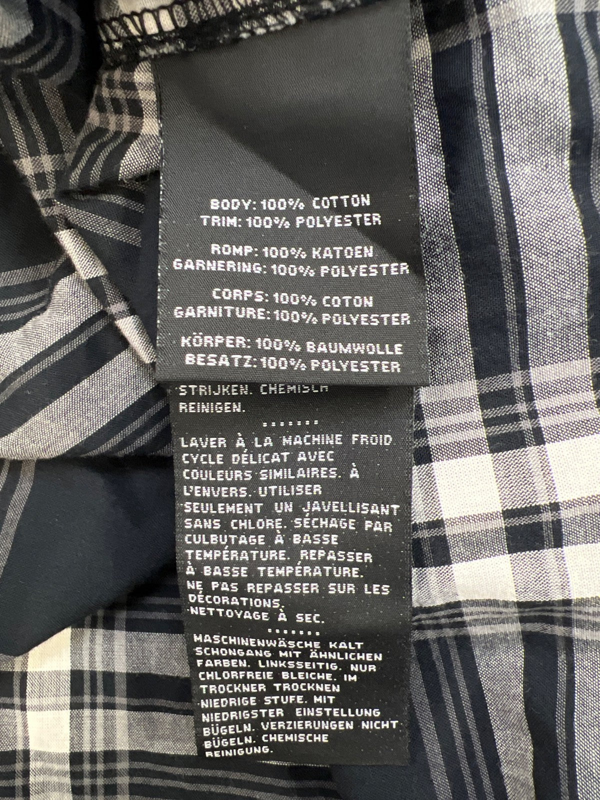 Harley Davidson Men’s Black/White Plaid Performance Button Up Shirt - XL